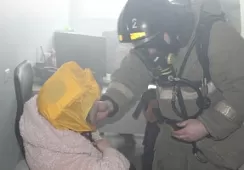 Условный пожар в тренажерном зале потушен в рамках учений в Ленинске-Кузнецком 